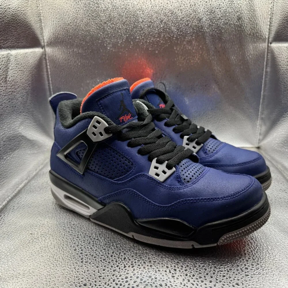 Size 7Y Nike Air Jordan 4 Retro Winter Loyal Blue Black Kids Sneaker‎ CQ9745 401